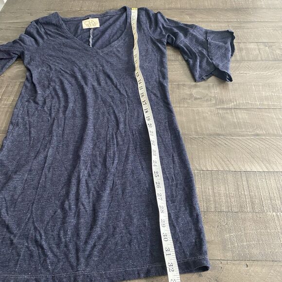 Chaser Dress Sz M Blue Mini Tiered Bell Sleeves Classic Feminine Lightweight - Picture 6 of 7
